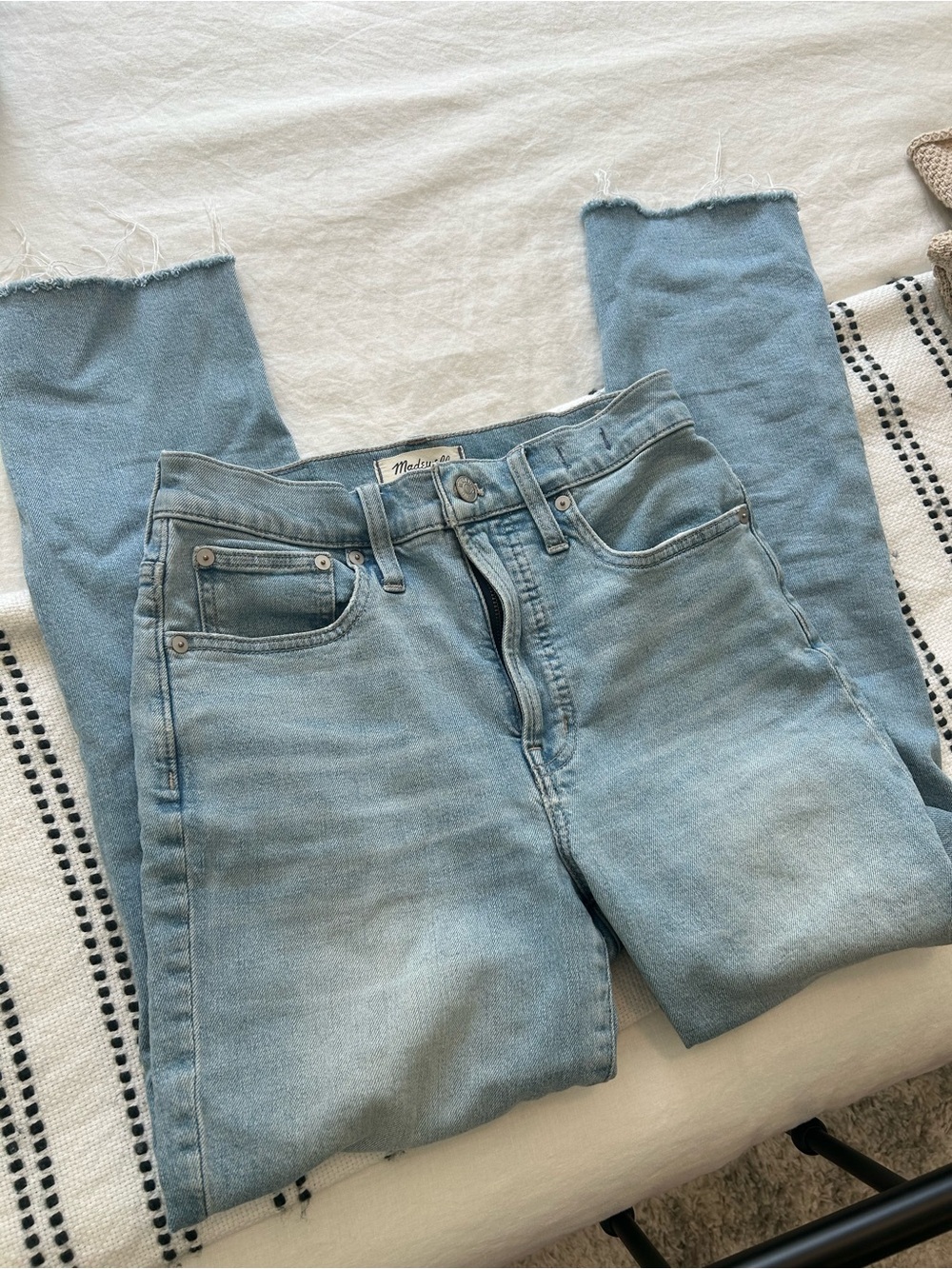 Madewell Light Blue High-Rise Straight Jeans, Perfect Vintage